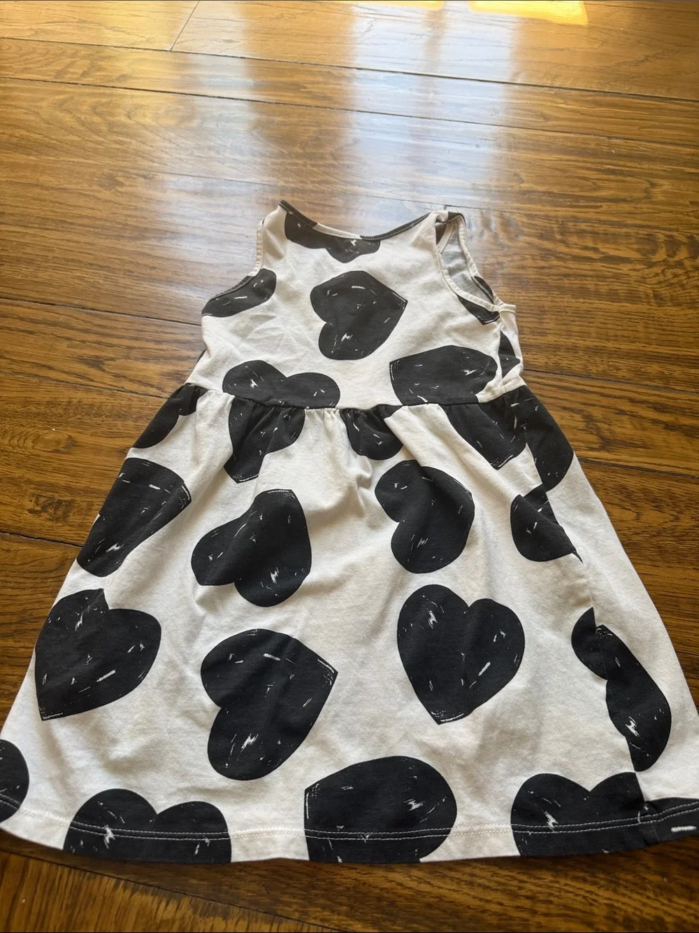 H&M Girls Solid Black and Black & White Heart Print Dresses